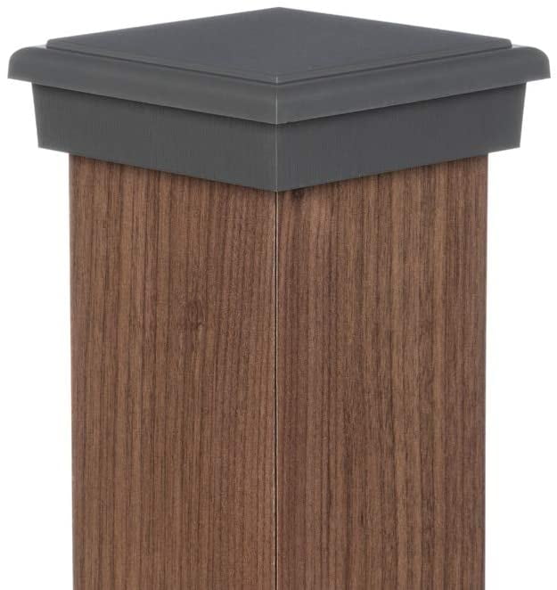 4x4 Post Cap (3.5') │ Gray Slim Profile Pyramid Square Top for Outdoor Fences, Mailboxes & Decks, by Atlanta Post Caps