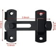 thumbnail image 3 of Pestillos de puerta con pestillo abatible negro Uspacific de acero inoxidable, pestillo de seguridad para puerta corrediza, cerradura para puerta de mascotas, gabinete, muebles, ventana, acabado, 3 of 6
