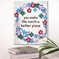 thumbnail image 4 of Inspirational Motto Framed Canvas Wall Art Gifts for Women Girls Friends Sister,Motivational Canvas Prints Framed Wall Art for Home bedroom Living Room Wall Decor-You Make The World Better Place, 4 of 4