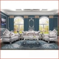 thumbnail image 2 of Melrose Traditional Sofa - Champagne Silver Brush Finish, Wood Frame, 5 Plush Pillows | Rolled Arms | Polyester | Living Room Ready, 2 of 5