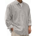 thumbnail image 6 of Lmnyox Men's Corduroy Jackets Long Sleeve Button Down Lapel Shirts Fall Vintage Casual Office Work Coats, 6 of 7