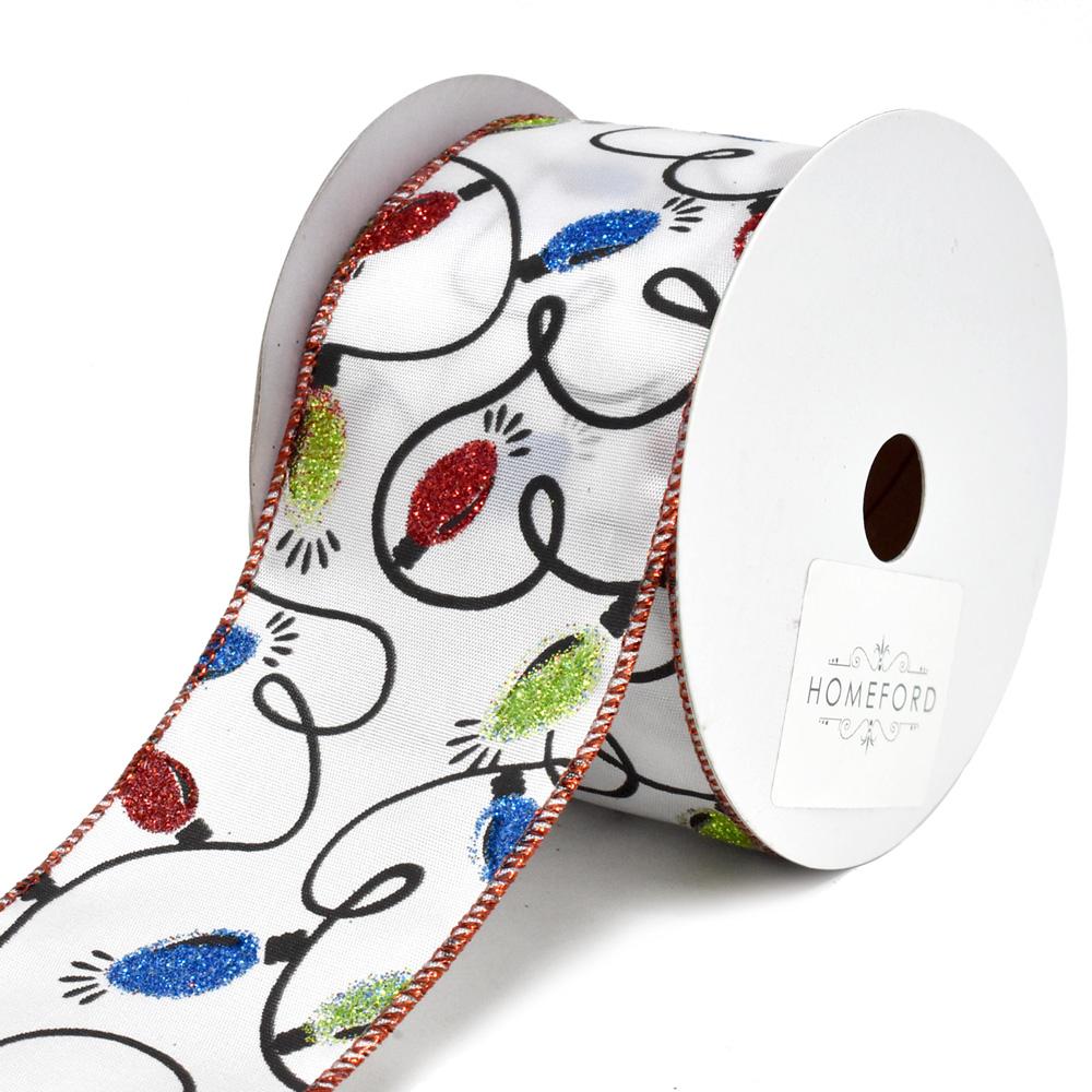 Glitter Christmas Lights Wired Christmas Ribbon, 2-1/2-Inch, 10-Yard ...