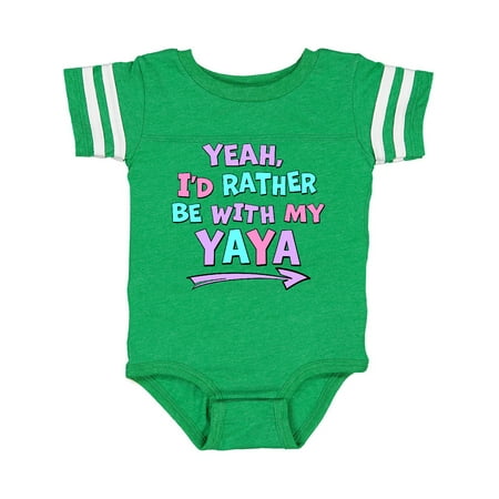 

Inktastic Yeah I d Rather be with My Yaya in Pink Blue and Purple Gift Baby Boy or Baby Girl Bodysuit