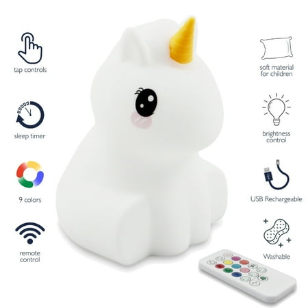 UPC: 0619264978729 | EP Light Lovely LED Nursery Unicorn Night Light Animal Touch Sensor Desk Light for Baby Kids