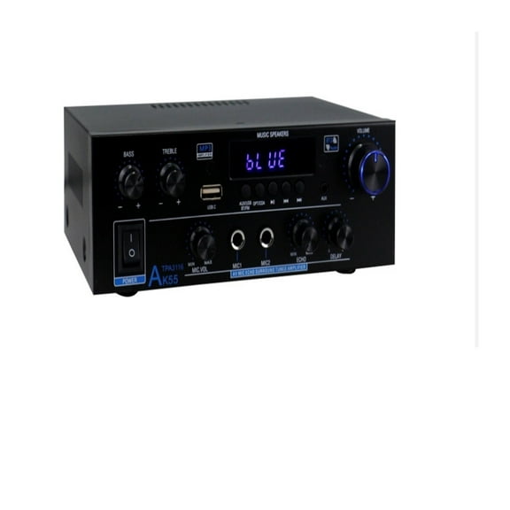 Amplifier AK55 Channel Rated Bluetooth Hifi AMP Music Player Support ,Bass & Treble Control