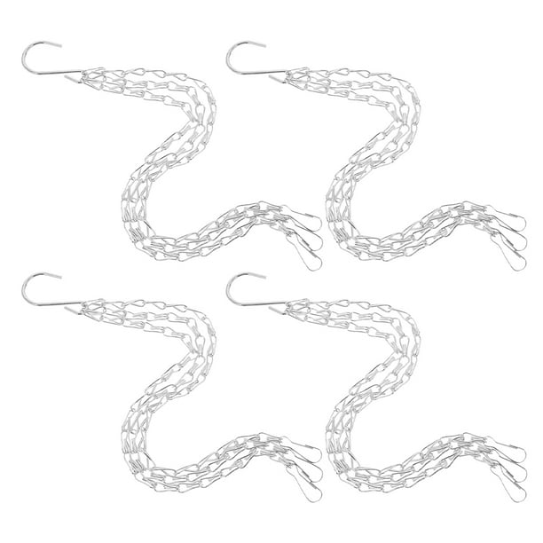 Cadena para cestas colgantes (4 unidades): cadena para macetas con ganchos para macetas, adornos, comederos para pájaros y campanillas de viento para uso en interiores y exteriores, 40 cm.