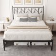 thumbnail image 3 of Allewie Black Full Size Modern Metal Platform Bed Frame with Vintage Headboard and 12" Under-bed Storage, 3 of 9