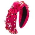 thumbnail image 1 of Enqiretly Lightweight And Durable Rhinestone Pearl Knot Headbands For Valentines Day Rose Rose red, 1 of 6