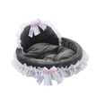 thumbnail image 1 of Soft Plush Dog Bed Non-Slip Portable Cat Sleeping Pad Lace Bow Decor Comfortable S, 1 of 9