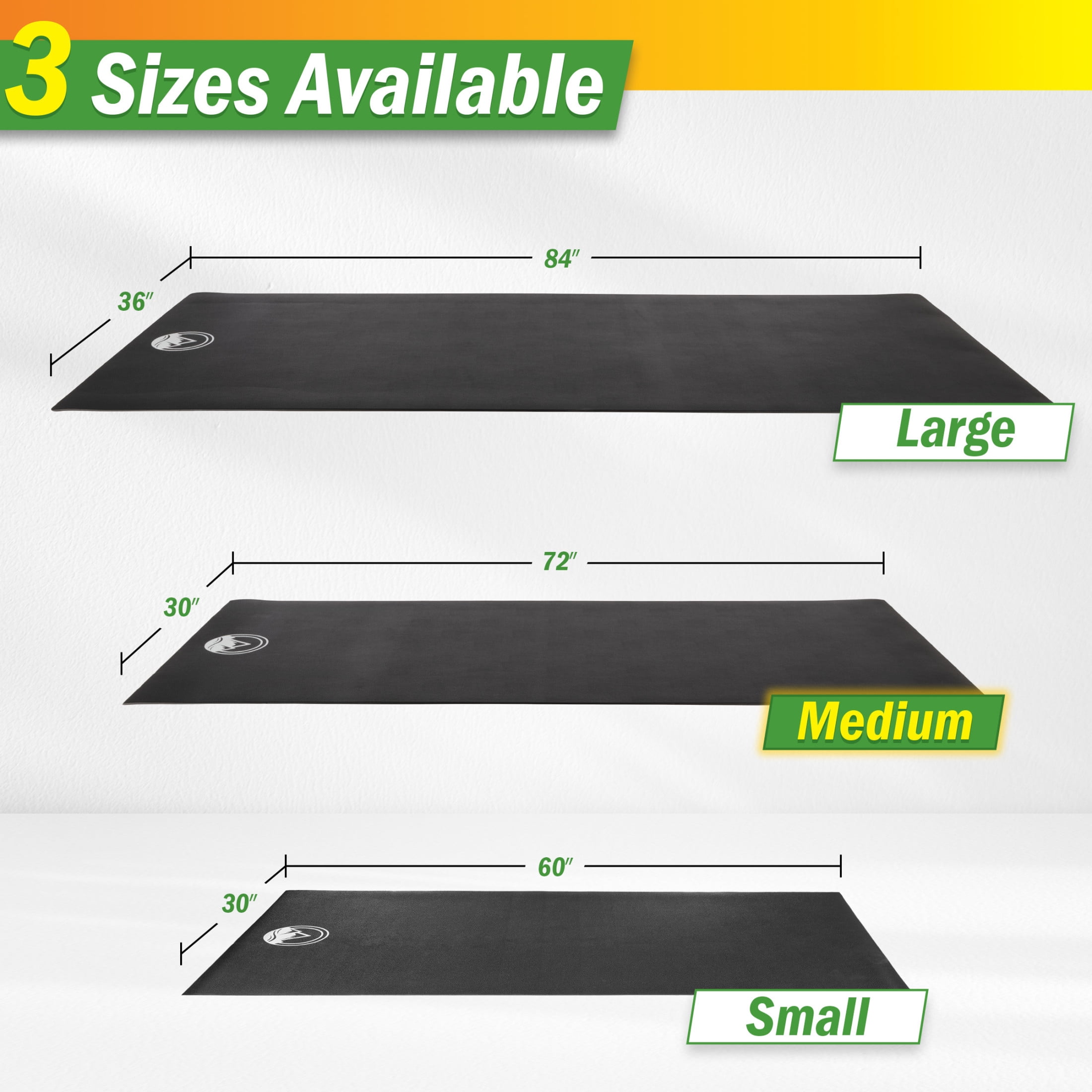 Wakeman 30x72in Treadmill Mat - 5mm Exercise Mat - Home Gym Equipment Pad