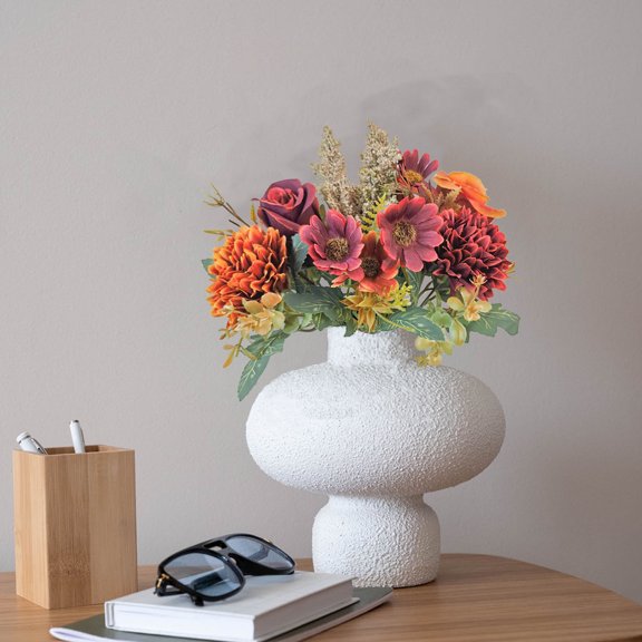Artificial Flowers For Outdoor, Plastic Flowers Decoration, UV Resistant Faux Flowers Shrubs, Artificial Plants For Indoor Outside Garden Home Wedding Farmhouse