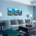 thumbnail image 2 of Canvas Wall Art For Living Room Modern Wall Decor For Bedroom Sea Turtle Wall Paintings Ocean Underwater World Pictures Office Wall Decorations Ready To Hang Home Decor 12" X 16" 3 Panels, 2 of 6