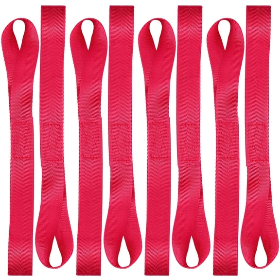 8Pcs Soft Loop Tie Down Straps Crimson Tie-Down Loops Nylon Luggage Straps 1200lbs Load Capacity Motorcycle