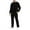 Black, variant on Mens Fleece Sweatsuit Set Kangaroo Pocket Pullover Top and Long Pants Lounge Tracksuit 2 Piece Casual Sports Outfits Black XL