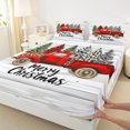 thumbnail image 3 of Feelyou Merry Christmas Full Size Sheets, Red Truck Xmas Tree Bed Sheets, Rustic Cabin Sheet Sets, Super Cozy Room Decor,4 Pieces, 3 of 7