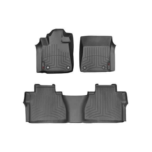 WeatherTech Custom Fit FloorLiners compatible with 2014-2021 Toyota Tundra - 1st & 2nd Row, Black