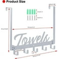 thumbnail image 2 of Over The Door Hooks, Towel Rack Towel Hooks for Bathroom, Towel Holder for Hanging Heavy Duty, Door Rack Over Door Hanger with 5 Coat Hooks for Bedroom Bathroom Kitchen, Black, 2 of 10