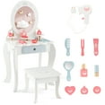thumbnail image 1 of Costway Kids Vanity Set Makeup Table & Chair Sweet Accessories Included Storage Drawer, 1 of 10