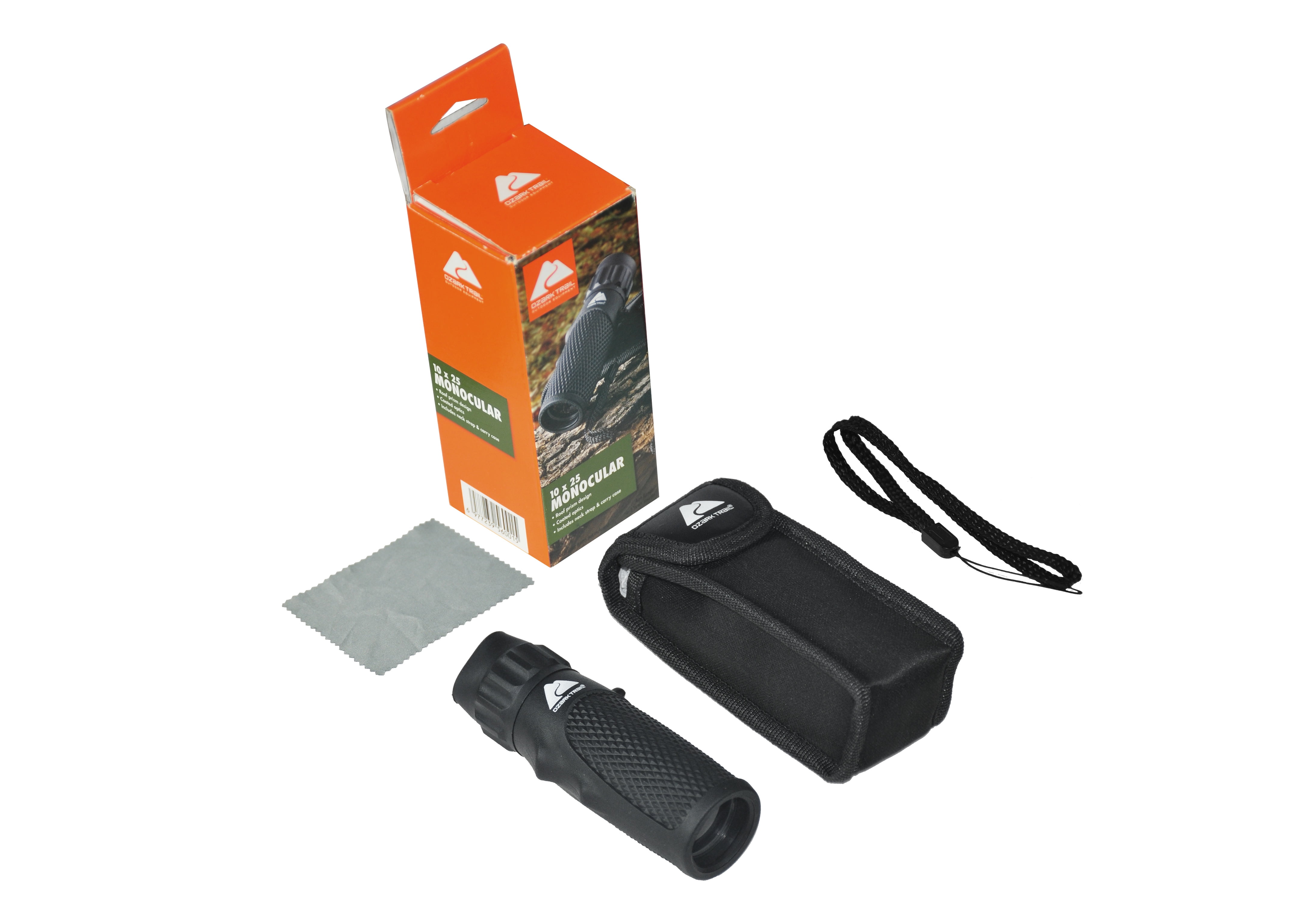 Ozark Trail 10x25 Monocular - 10X High Magnification 25mm FMC Lens Compact Monocular for Travel Hiking Theater Concert Opera Bird Watching