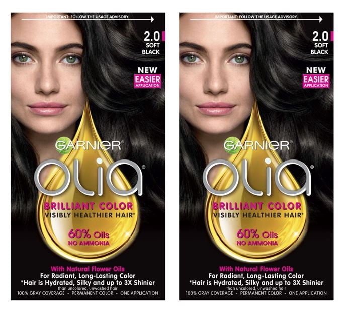 Garnier Olia Oil Powered Permanent Hair Color, 2.0 Soft ...
