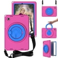 thumbnail image 2 of Feishell Case for Samsung Galaxy Tab A8 10.5"(SM-X200/X205/X207) with Built-in Screen Protector,Shockproof Rugged 360 Rotatable Folding Handle Kickstand Kids EVA Case Cover with Shoulder Strap,Rose, 2 of 8