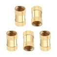 thumbnail image 1 of HUGFEGWE Knurled Insert Nuts, Female Thread Brass Embedment Nut M8 x 16mm H x 10mm OD Heat Set Insert Nut for Printing 3D Printer and More Projects 5pcs CJB91-24996, 1 of 7