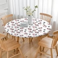 thumbnail image 3 of White Cow Heart Pattern Round Fitted Tablecloth with Elastic Edge,Dining Table Cover Waterproof,Outdoor Round Tablecloth for Camping,Dining,Indoor and Outdoor, 3 of 7