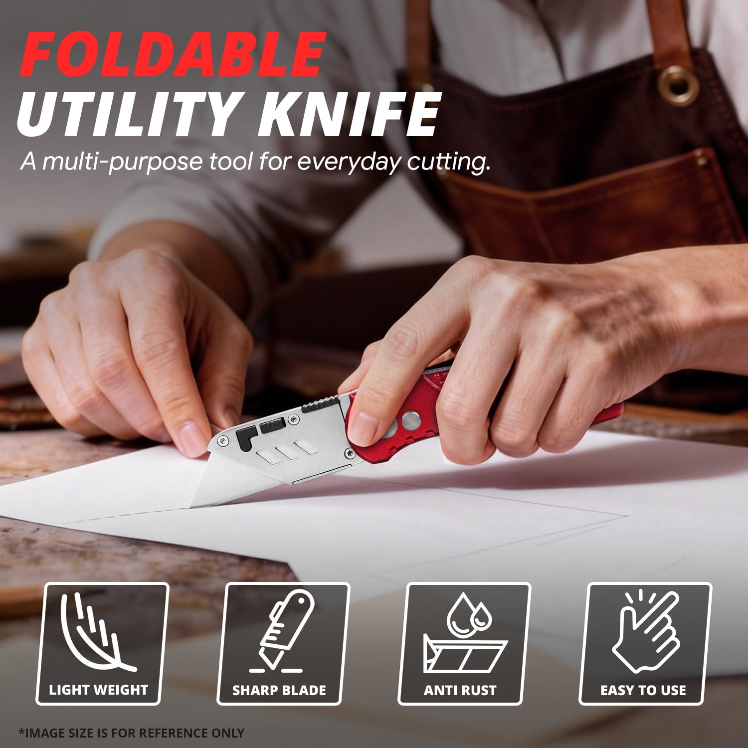 10Pcs Aluminum/Steel Folding Locking Pocket Utility Knifes w/10 Extra Blades
