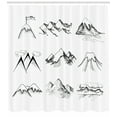 thumbnail image 3 of Ambesonne Mountain Shower Curtain, Snowy Peaks Doodle, 69"Wx75"L, Black White, 3 of 3