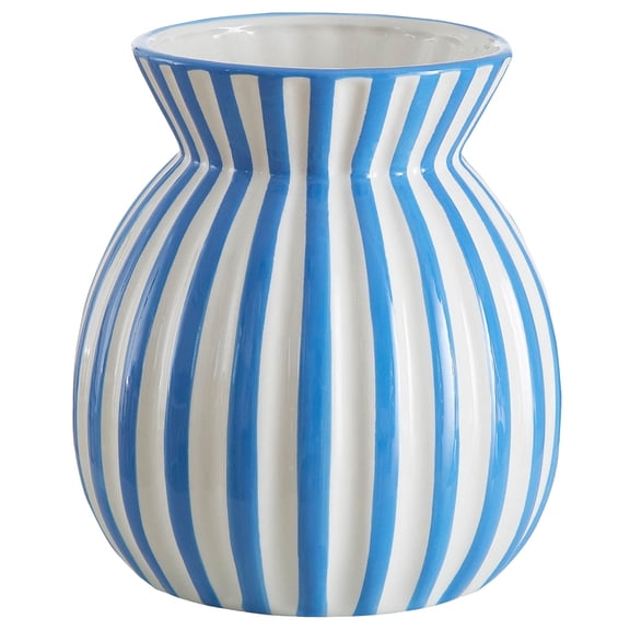 Mainstays Blue and White Striped Ceramic Vase