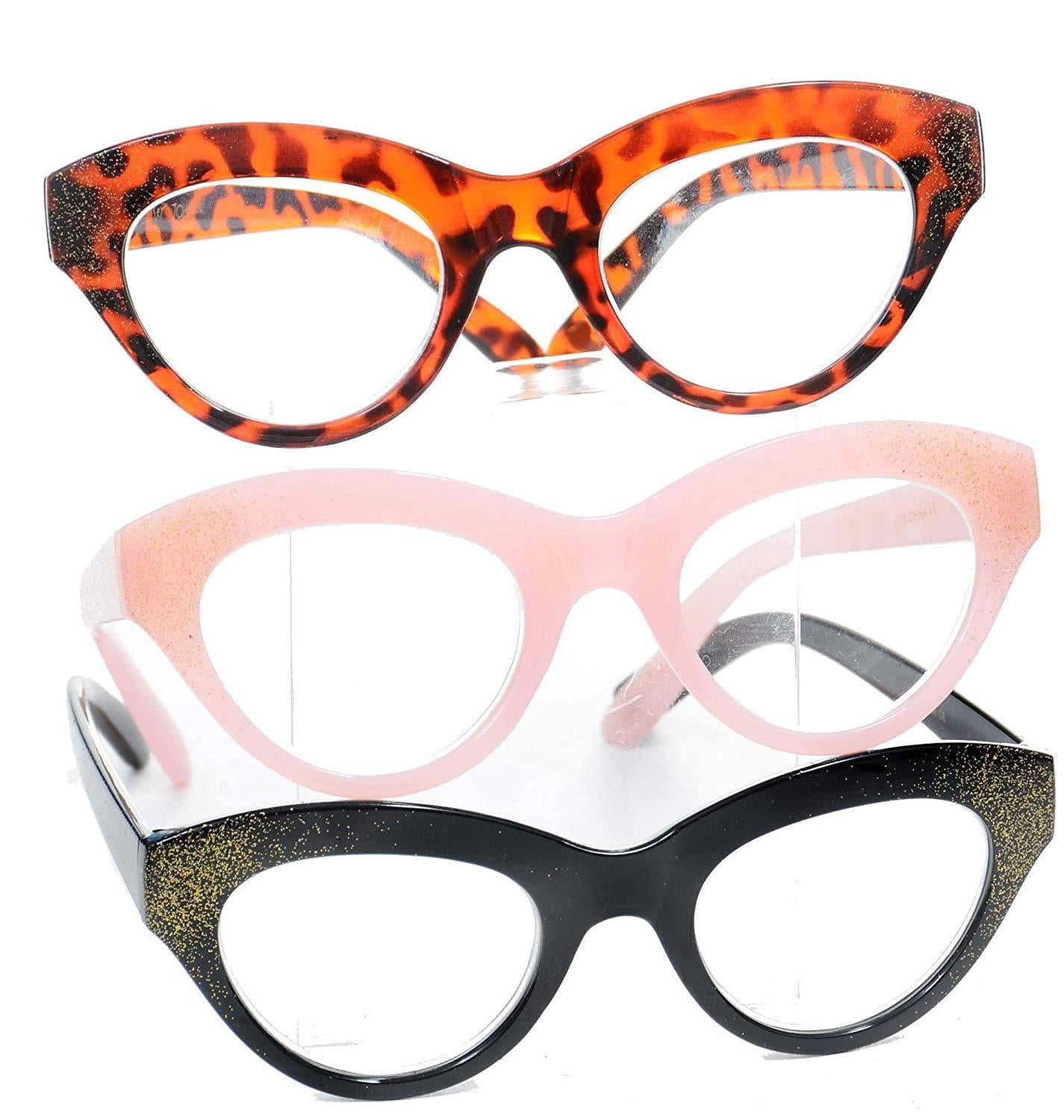 NWT 3 Pack 2.00 Betsey Johnson Premium Square Reading Glasses Brown, Tan, Amber Betsey Johnson Women main image 2