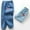 Light Blue, variant on Zwiiyzr 2-7Y Kids Girls Jeans Pants Loose Embroidered Elastic Waist Casual Solid Color Pocket Cuffed Denim Pants Light Blue