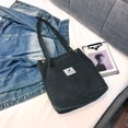thumbnail image 3 of Stylago Women's Corduroy Tote Bags Foldable Lightweight Shoulder Bag with Button Ladies Shopping Handbags Work Undrarm Purse Black, 3 of 5