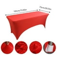 thumbnail image 3 of Table Cloth,6 FT Fitted Red Rectangular Stretchy Spandex Tablecloth For Wedding Party Tradeshow Decor Decoration, 3 of 5