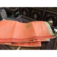 Mogul Indian Sari Curtains Peach Sheer Organza Drapes Panel Window Treatment