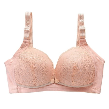 Yyeselk Nursing Bras for Women No Underwire Soft Comfort Maternity Bra Push Up Full Coverage Bras Breathable Pregnancy Bra Pink L