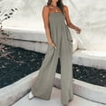thumbnail image 6 of FRSASU Women Overalls Jumpsuits Loose Solid Casual Dressy Sleeveless Baggy Pants Romper Jumpers with Pockets Trendy Summer Outfits Gray, 6 of 8