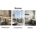 thumbnail image 4 of Stylish Silver and White Dining Table, Imitation Marble Glass Top with Metal Legs, Minimalist Design, 4 of 5
