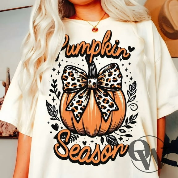 Pumpkin season Shirt, Retro halloween Shirt, pumpkin designs Shirt, cheetah designs, Fall Designs Shirt, Autumn Shirt, Pumpkin Shirt, coquette bow Shirt