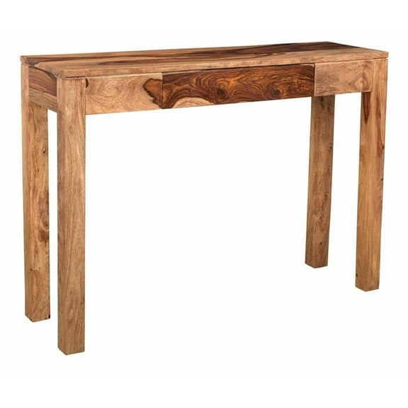 Pemberly Row Rustic Modern Solid Wood ConsoleDesk Dark Sheesham