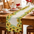 thumbnail image 5 of Summer Sunflowers Table Runner 70 Inches, Botanical Country Flowers Leaves Bed Runner Dresser Scarves Tabletop for Indoor Outdoor Parties/Ceremony/Banquet, 13" x 70", 5 of 9