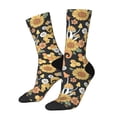 thumbnail image 2 of Uemuo Mushrooms Honeycomb Pattern Women's Crew Socks, Soft Durable Breathable Moisture-Wicking with Odor Control Cotton socks, 2 of 9