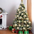 thumbnail image 3 of Adornos para árboles de Navidad con purpurina, flores artificiales, bolas de Navidad colgantes, copo de nieve, cebada, estrella de azúcar, adornos para árboles de Navidad rojos ER, 3 of 4