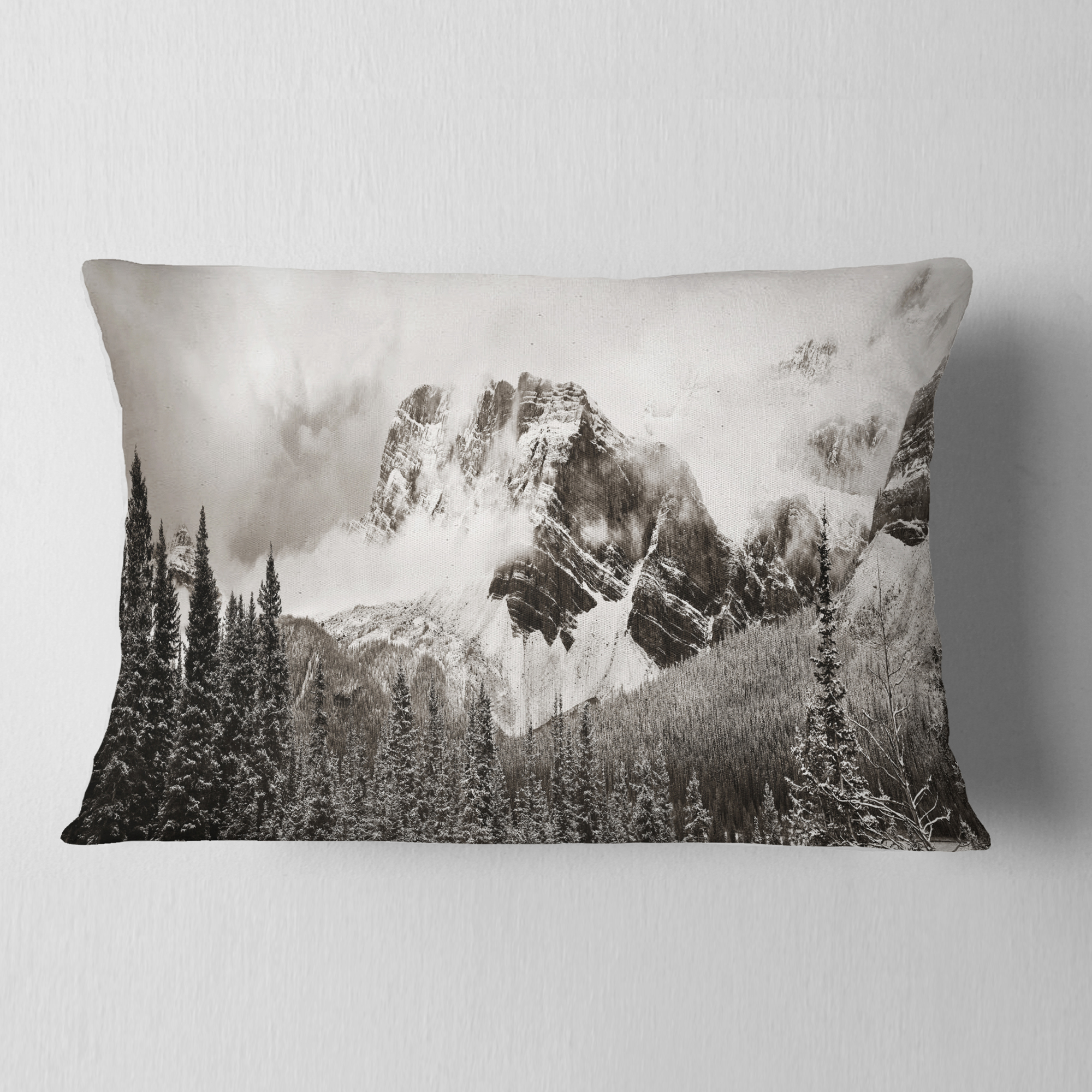 Designart 12" x 20" Black Polyester Throw Pillow