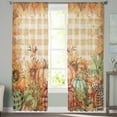 thumbnail image 2 of Orange Plaid Pumpkins Fall Thanksgiving Sheer Curtains 84 Inches Long 2 Panels Set, Window Sheer Curtains for Living Room/Bedroom, Maple Leaf Rustic Light Filtering Rod Pocket Curtain 52'' x 84'' x 2, 2 of 7