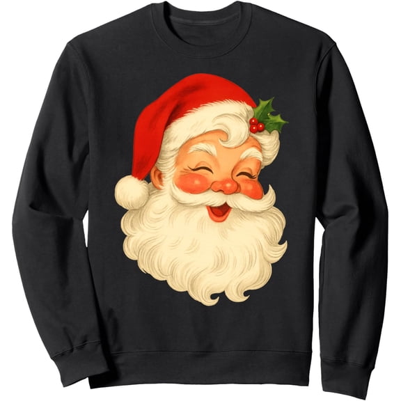 Vintage Christmas Santa Claus Face Old Fashioned Xmas 2025 Sweatshirt