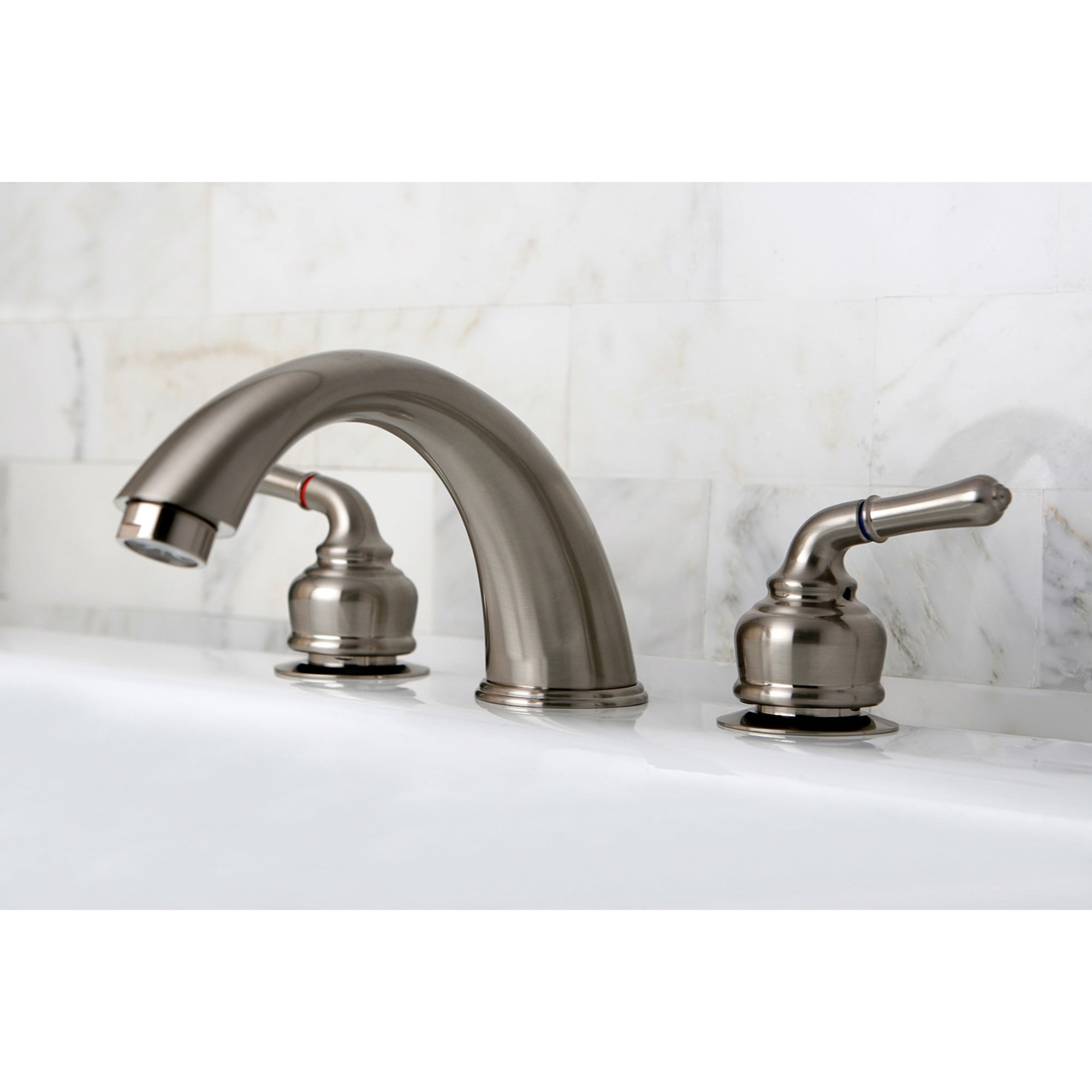 Kingston Brass KC368 Magellan Two-Handle Deck Mount Roman Tub Faucet, Brushed Nickel