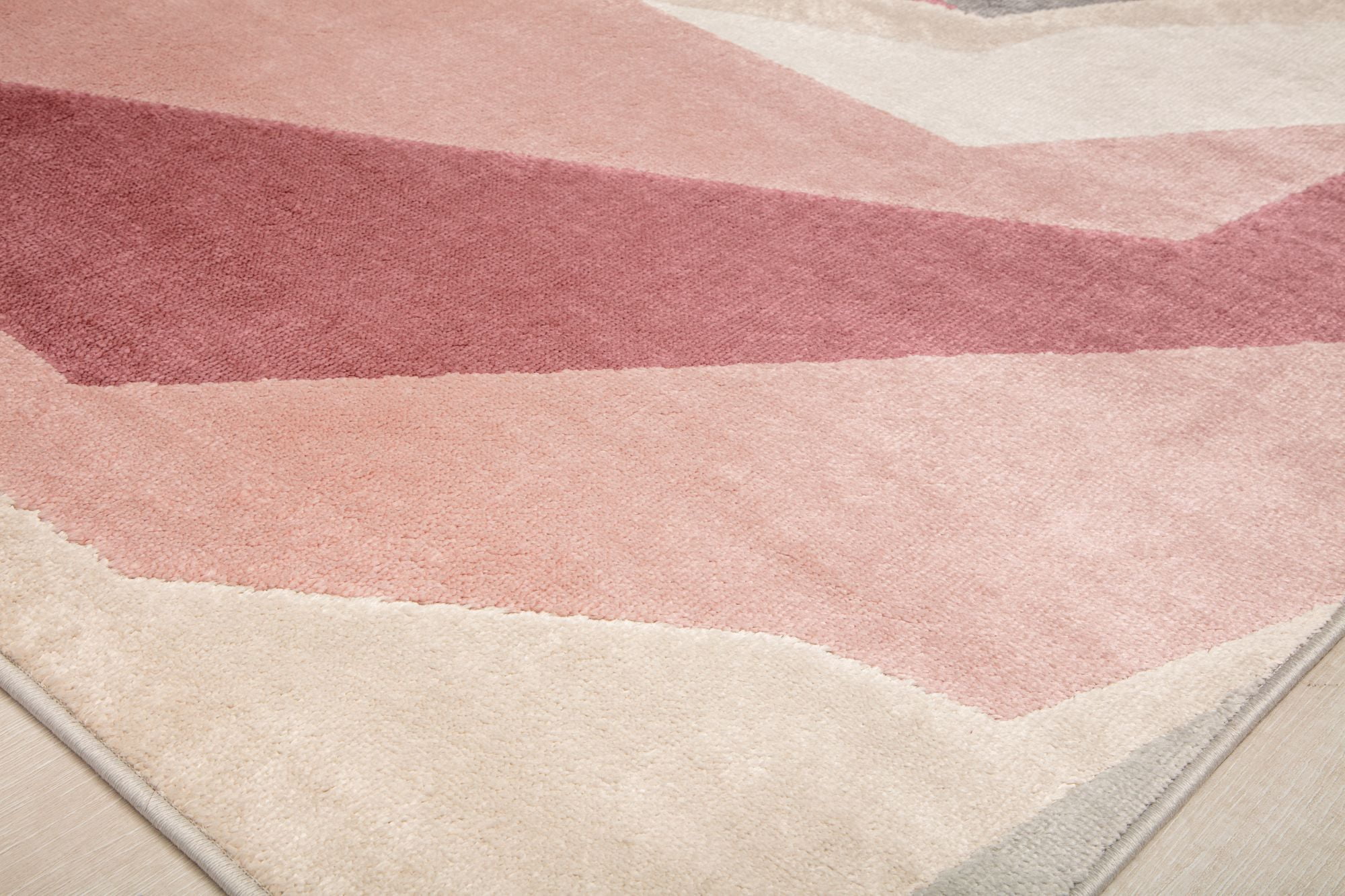 Elizabeth Sutton VE10C Cheery Blossom Floral/Geometric Modern Pink Area Rug, 2'0" x 4'0"