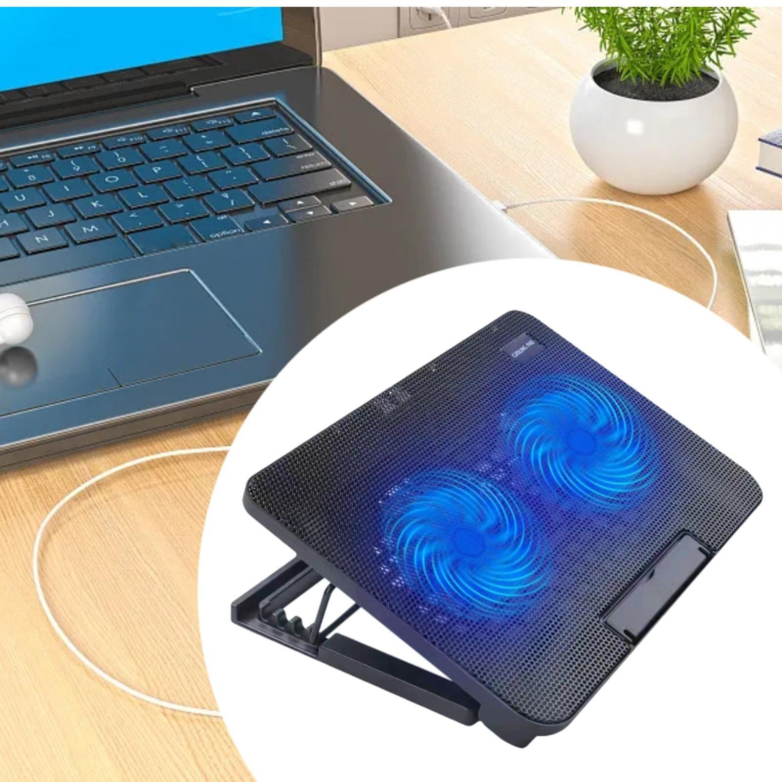 Wzmzjy Notebook Laptop Cooler Fan Cooling Stand Multipurpose Portable Anti Slip Baffle