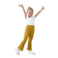 thumbnail image 2 of Actgleam Infant Baby Girls Flare Pants Ribbed Ruffle Bell Bottom Pants for Girl Trousers,Yellow,1-2Years, 2 of 9